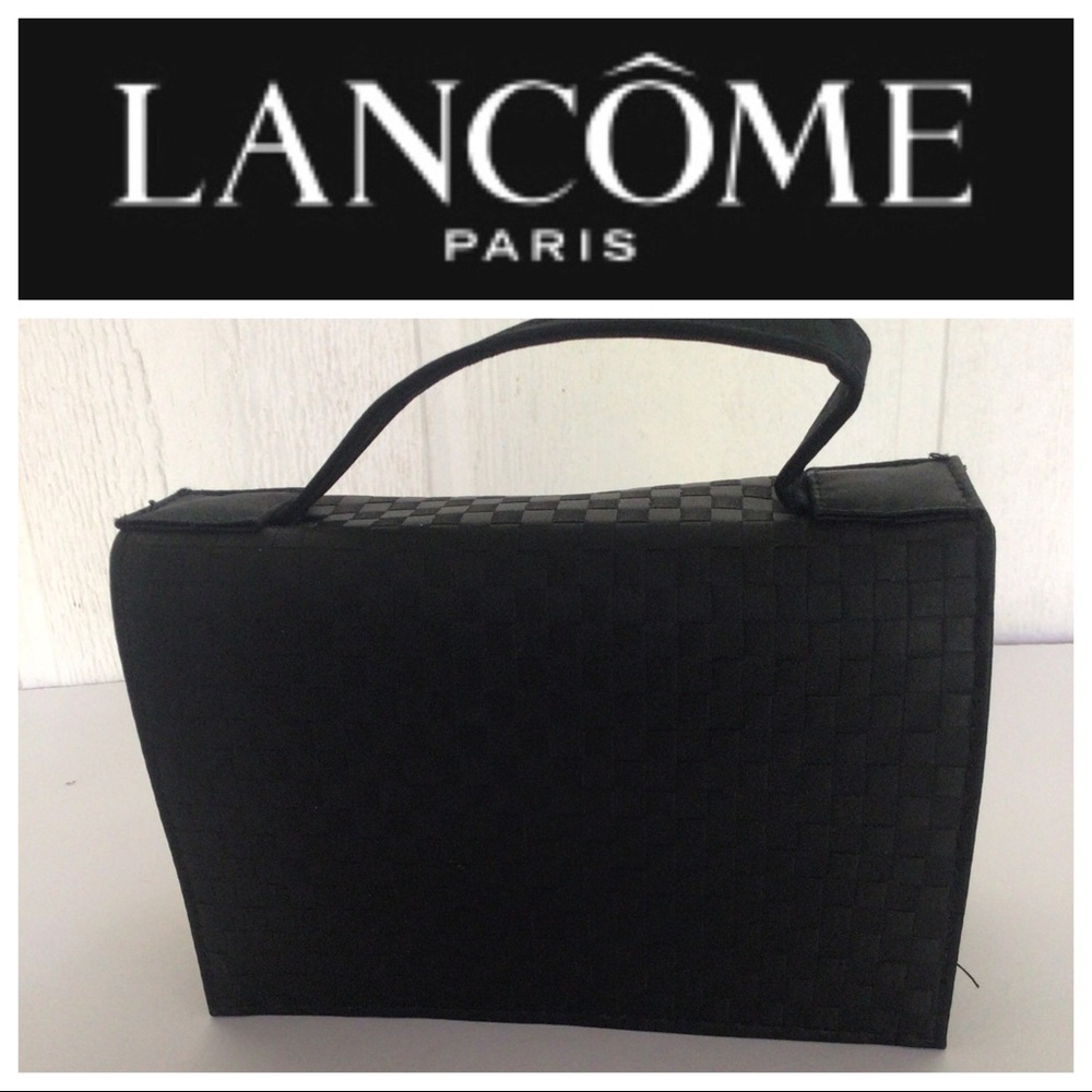 LANCÔME BLACK MATTE SATIN EVENING BAG NWOT